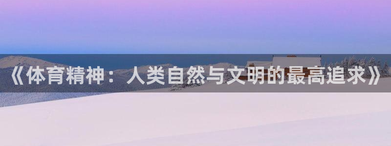 风动体育app：《体育精神：人类自然与文明的最高追求》